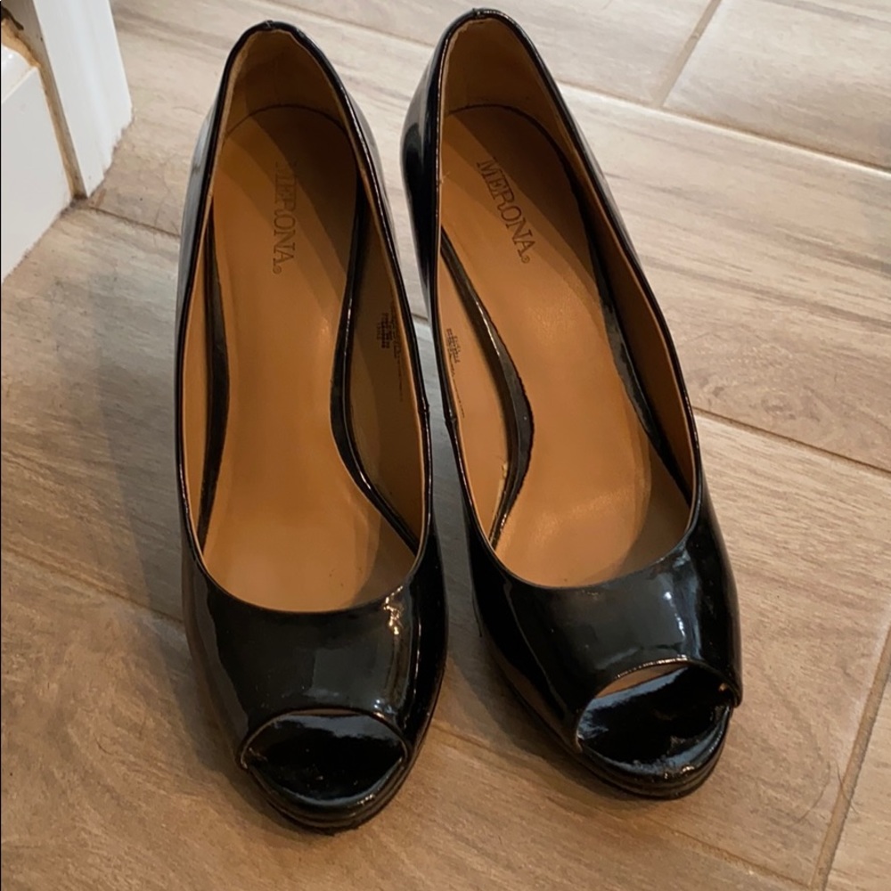 Black Open Toe Heels
